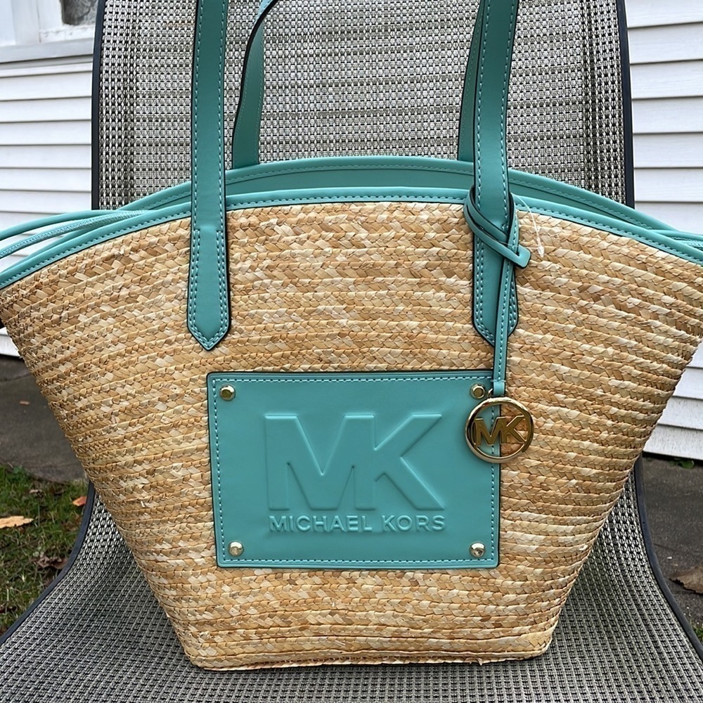 Michael Kors Kimber Large straw string tote shoulder bag - Picture 9 of 9